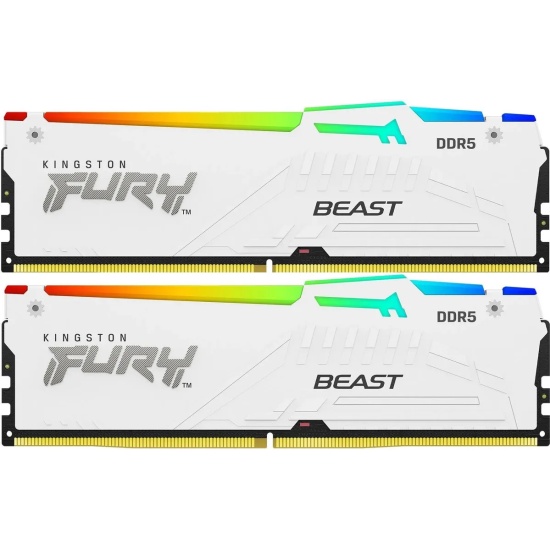 Kingston DDR5 64GB (2x32GB) 6000Mhz PC-48000 FURY Beast White RGB EXPO CL30 1.4V (KF560C30BWEAK2-64)