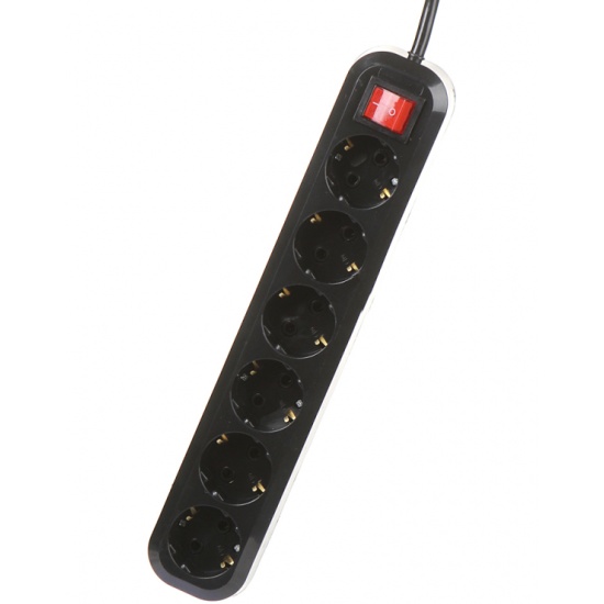 5bites SP6B-330, 6 розеток, 16A, 3м, черный