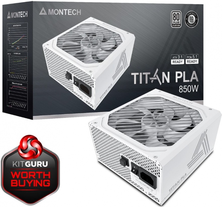 Montech TITAN PLA, 850W, 80+ Platinum, ATX3.1 (TIX0124)