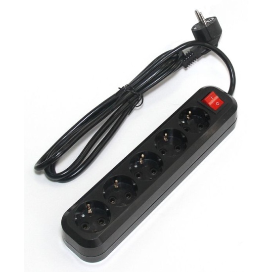 5bites SP5B-318, 5 розеток, 16A, 1.8м, черный