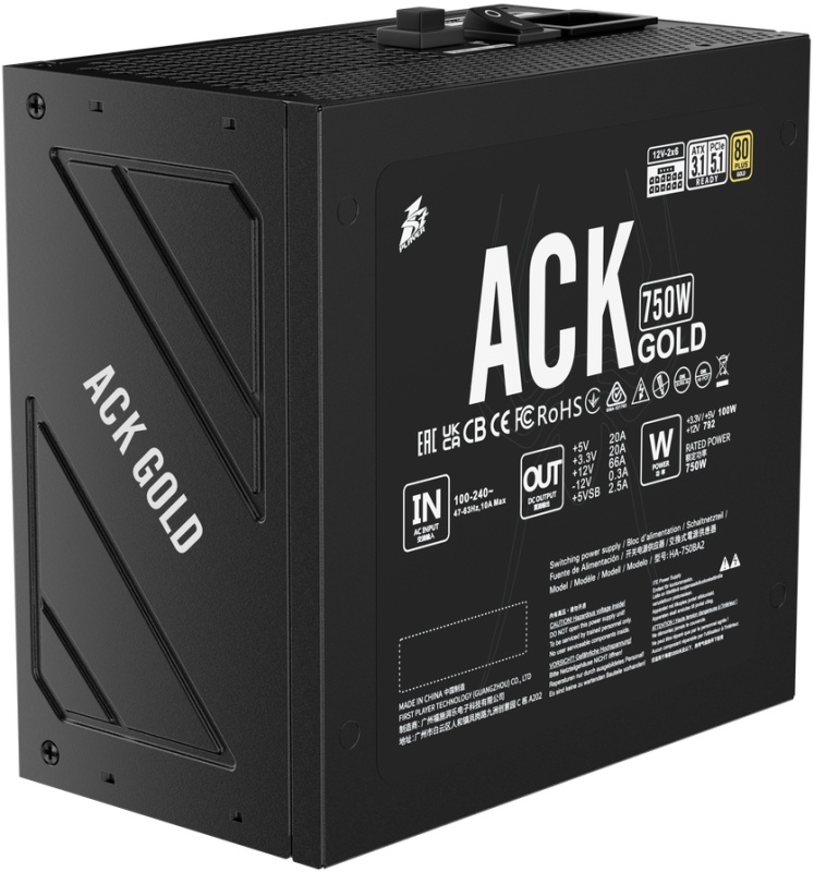 1STPLAYER ACK, 750W, 80+ Gold, ATX3.1 (HA-750BA2-BK)