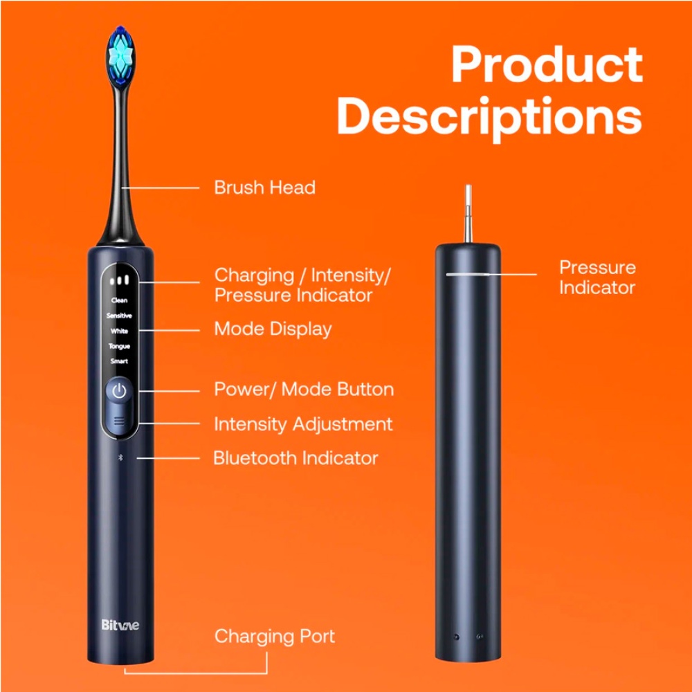 Bitvae S3 Smart E-Toothbrush с поддержкой прилоложения для смартфонов, синяя