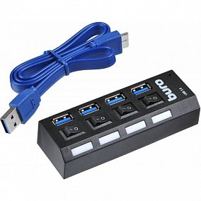 Buro BU-HUB4-U3.0-L 4порт. черный (BU-HUB4-U3.0-L)