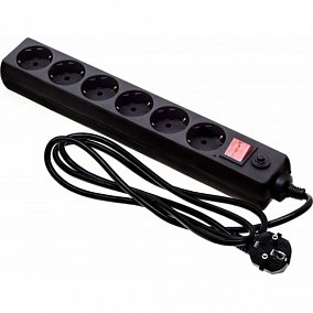 Buro 600SH-16-1.8-B 1.8м (6 розеток) черный (коробка)