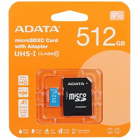 ADATA Premier microSDXC 512 ГБ AUSDX512GUICL10A1-RA1