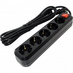 5bites SP5B-350, 5 розеток, 16A, 5м, черный