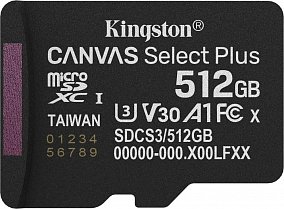 Kingston Canvas Select Plus microSDXC 512Gb Gen3 SDCS3/512GBSP