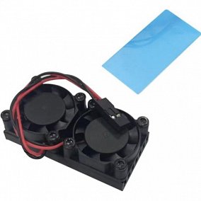 ACD Double Fans (25*25*7mm) + Radiator (50*25*5mm) for Raspberry Pi 3B+/4B (RASP3409)